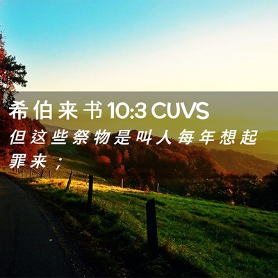 Picture 02 - 希 伯 来 书 10:3 CUVS - 但 这 些 祭 物 是 叫 人 每 年 想 起 - Bible Verse Picture