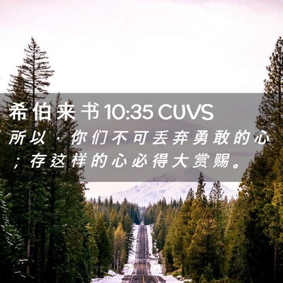 Picture 02 - 希 伯 来 书 10:35 CUVS - 所 以 ， 你 们 不 可 丢 弃 勇 敢 的 - Bible Verse Picture
