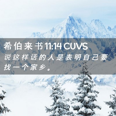 Picture 02 - 希 伯 来 书 11:14 CUVS - 说 这 样 话 的 人 是 表 明 自 己 要 - Bible Verse Picture