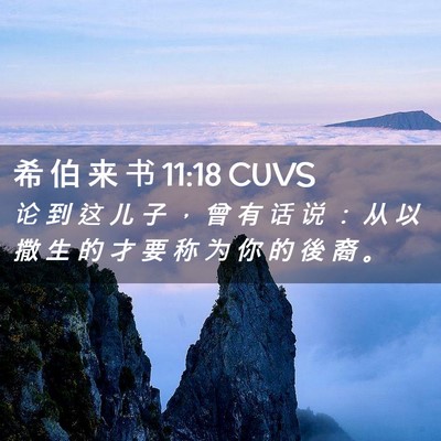 Picture 02 - 希 伯 来 书 11:18 CUVS - 论 到 这 儿 子 ， 曾 有 话 说 ： 从 - Bible Verse Picture
