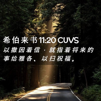 Picture 02 - 希 伯 来 书 11:20 CUVS - 以 撒 因 着 信 ， 就 指 着 将 来 的 - Bible Verse Picture