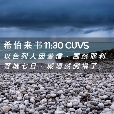 Picture 02 - 希 伯 来 书 11:30 CUVS - 以 色 列 人 因 着 信 ， 围 绕 耶 利 - Bible Verse Picture