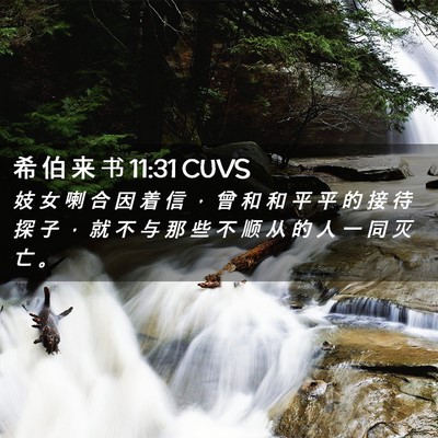 Picture 02 - 希 伯 来 书 11:31 CUVS - 妓 女 喇 合 因 着 信 ， 曾 和 和 平 - Bible Verse Picture