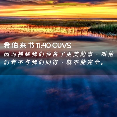 Picture 02 - 希 伯 来 书 11:40 CUVS - 因 为 神 给 我 们 预 备 了 更 美 的 - Bible Verse Picture