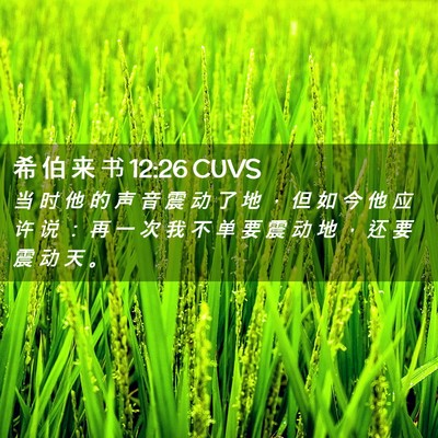 Picture 02 - 希 伯 来 书 12:26 CUVS - 当 时 他 的 声 音 震 动 了 地 ， 但 - Bible Verse Picture