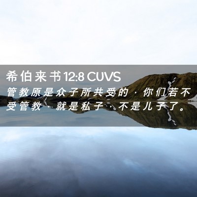 Picture 02 - 希 伯 来 书 12:8 CUVS - 管 教 原 是 众 子 所 共 受 的 ， 你 - Bible Verse Picture
