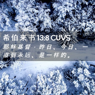 Picture 02 - 希 伯 来 书 13:8 CUVS - 耶 稣 基 督 ， 昨 日 、 今 日 、 一 - Bible Verse Picture