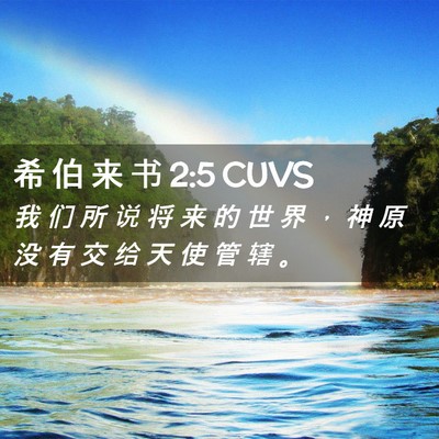 Picture 02 - 希 伯 来 书 2:5 CUVS - 我 们 所 说 将 来 的 世 界 ， 神 原 - Bible Verse Picture