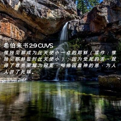 Picture 02 - 希 伯 来 书 2:9 CUVS - 惟 独 见 那 成 为 比 天 使 小 一 点 - Bible Verse Picture