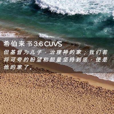 Picture 02 - 希 伯 来 书 3:6 CUVS - 但 基 督 为 儿 子 ， 治 理 神 的 家 - Bible Verse Picture