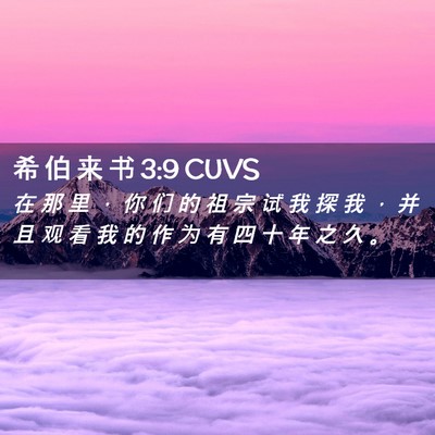 Picture 02 - 希 伯 来 书 3:9 CUVS - 在 那 里 ， 你 们 的 祖 宗 试 我 探 - Bible Verse Picture