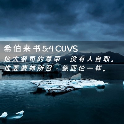 Picture 02 - 希 伯 来 书 5:4 CUVS - 这 大 祭 司 的 尊 荣 ， 没 有 人 自 - Bible Verse Picture