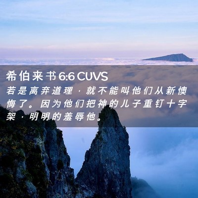 Picture 02 - 希 伯 来 书 6:6 CUVS - 若 是 离 弃 道 理 ， 就 不 能 叫 他 - Bible Verse Picture