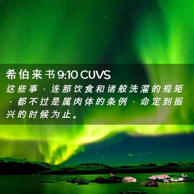 Picture 02 - 希 伯 来 书 9:10 CUVS - 这 些 事 ， 连 那 饮 食 和 诸 般 洗 - Bible Verse Picture
