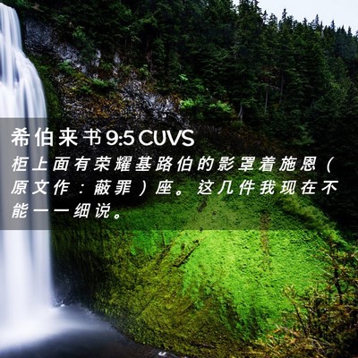 Picture 02 - 希 伯 来 书 9:5 CUVS - 柜 上 面 有 荣 耀 基 路 伯 的 影 罩 - Bible Verse Picture