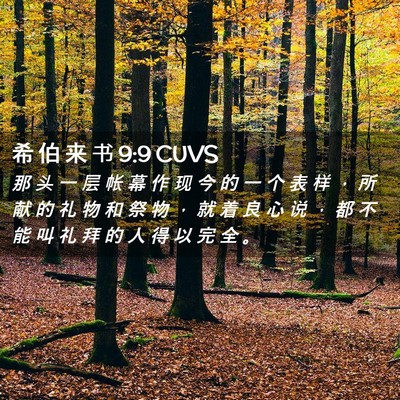 Picture 02 - 希 伯 来 书 9:9 CUVS - 那 头 一 层 帐 幕 作 现 今 的 一 个 - Bible Verse Picture