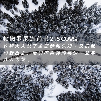 Picture 02 - 帖 撒 罗 尼 迦 前 书 2:15 CUVS - 这 犹 太 人 杀 了 主 耶 稣 和 先 知 - Bible Verse Picture