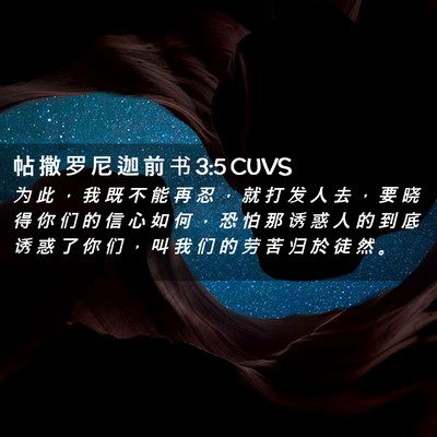 Picture 02 - 帖 撒 罗 尼 迦 前 书 3:5 CUVS - 为 此 ， 我 既 不 能 再 忍 ， 就 打 - Bible Verse Picture