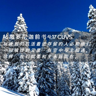 Picture 02 - 帖 撒 罗 尼 迦 前 书 4:17 CUVS - 以 後 我 们 这 活 着 还 存 留 的 人 - Bible Verse Picture