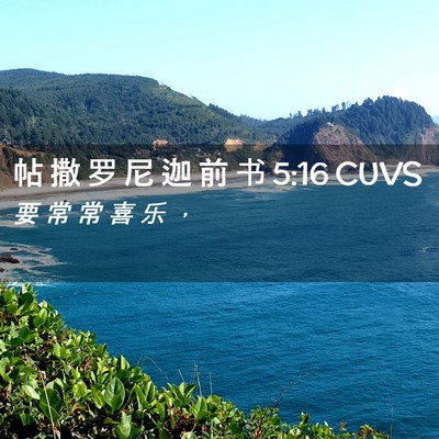 Picture 02 - 帖 撒 罗 尼 迦 前 书 5:16 CUVS - 要 常 常 喜 乐 - Bible Verse Picture