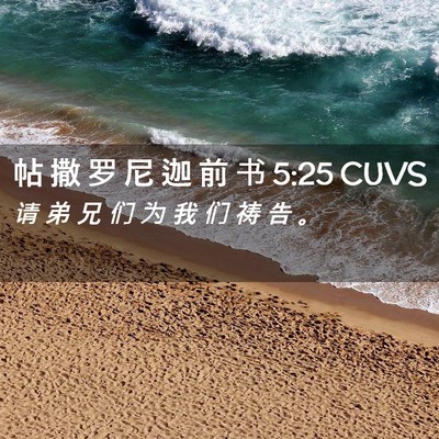 Picture 02 - 帖 撒 罗 尼 迦 前 书 5:25 CUVS - 请 弟 兄 们 为 我 们 祷 告 - Bible Verse Picture