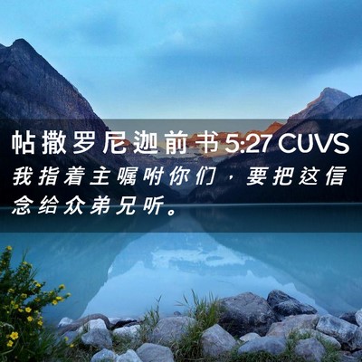 Picture 02 - 帖 撒 罗 尼 迦 前 书 5:27 CUVS - 我 指 着 主 嘱 咐 你 们 ， 要 把 这 - Bible Verse Picture