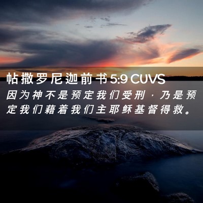 Picture 02 - 帖 撒 罗 尼 迦 前 书 5:9 CUVS - 因 为 神 不 是 预 定 我 们 受 刑 ， - Bible Verse Picture