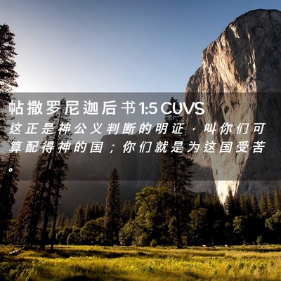 Picture 02 - 帖 撒 罗 尼 迦 后 书 1:5 CUVS - 这 正 是 神 公 义 判 断 的 明 证 ， - Bible Verse Picture