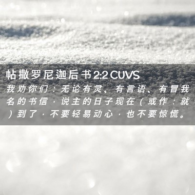 Picture 02 - 帖 撒 罗 尼 迦 后 书 2:2 CUVS - 我 劝 你 们 ： 无 论 有 灵 、 有 言 - Bible Verse Picture