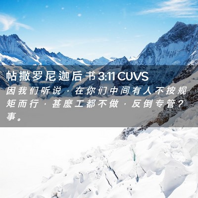 Picture 02 - 帖 撒 罗 尼 迦 后 书 3:11 CUVS - 因 我 们 听 说 ， 在 你 们 中 间 有 - Bible Verse Picture