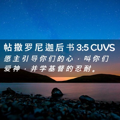 Picture 02 - 帖 撒 罗 尼 迦 后 书 3:5 CUVS - 愿 主 引 导 你 们 的 心 ， 叫 你 们 - Bible Verse Picture