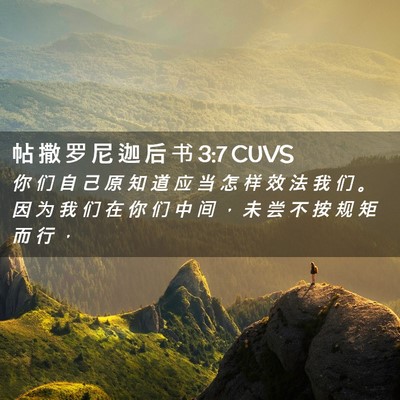 Picture 02 - 帖 撒 罗 尼 迦 后 书 3:7 CUVS - 你 们 自 己 原 知 道 应 当 怎 样 效 - Bible Verse Picture