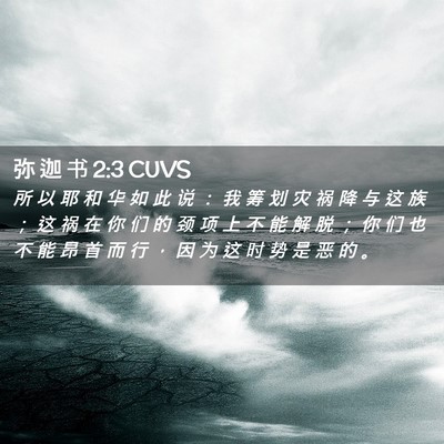Picture 02 - 弥 迦 书 2:3 CUVS - 所 以 耶 和 华 如 此 说 ： 我 筹 划 - Bible Verse Picture