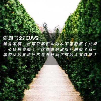 Picture 02 - 弥 迦 书 2:7 CUVS - 雅 各 家 啊 ， 岂 可 说 耶 和 华 的 - Bible Verse Picture