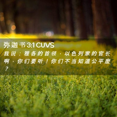 Picture 02 - 弥 迦 书 3:1 CUVS - 我 说 ： 雅 各 的 首 领 ， 以 色 列 - Bible Verse Picture