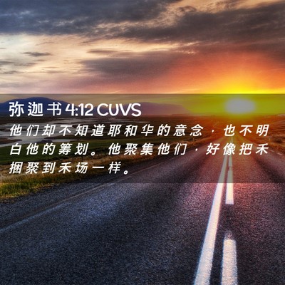 Picture 02 - 弥 迦 书 4:12 CUVS - 他 们 却 不 知 道 耶 和 华 的 意 念 - Bible Verse Picture