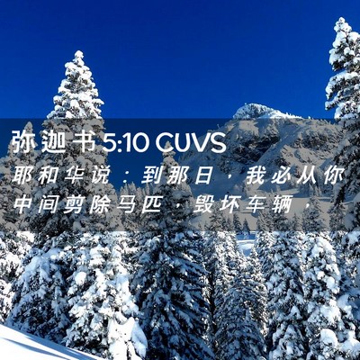 Picture 02 - 弥 迦 书 5:10 CUVS - 耶 和 华 说 ： 到 那 日 ， 我 必 从 - Bible Verse Picture