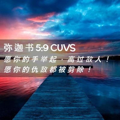 Picture 02 - 弥 迦 书 5:9 CUVS - 愿 你 的 手 举 起 ， 高 过 敌 人 ！ - Bible Verse Picture