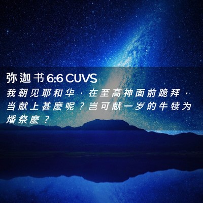 Picture 02 - 弥 迦 书 6:6 CUVS - 我 朝 见 耶 和 华 ， 在 至 高 神 面 - Bible Verse Picture