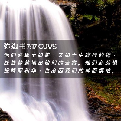 Picture 02 - 弥 迦 书 7:17 CUVS - 他 们 必 舔 土 如 蛇 ， 又 如 土 中 - Bible Verse Picture