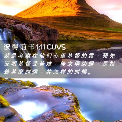 Picture 02 - 彼 得 前 书 1:11 CUVS - 就 是 考 察 在 他 们 心 里 基 督 的 - Bible Verse Picture
