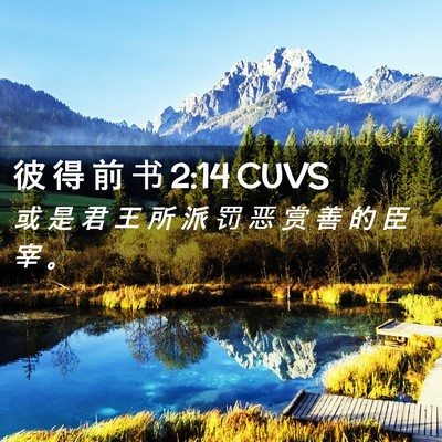 Picture 02 - 彼 得 前 书 2:14 CUVS - 或 是 君 王 所 派 罚 恶 赏 善 的 臣 - Bible Verse Picture