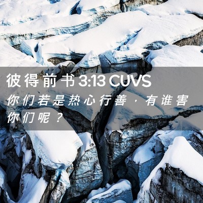 Picture 02 - 彼 得 前 书 3:13 CUVS - 你 们 若 是 热 心 行 善 ， 有 谁 害 - Bible Verse Picture