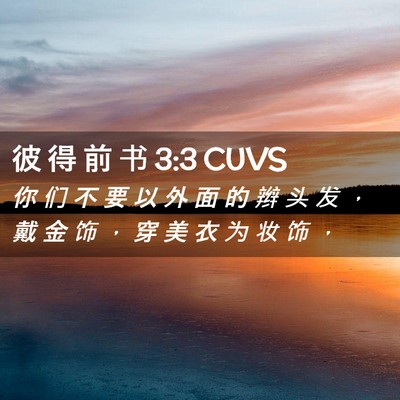 Picture 02 - 彼 得 前 书 3:3 CUVS - 你 们 不 要 以 外 面 的 辫 头 发 ， - Bible Verse Picture
