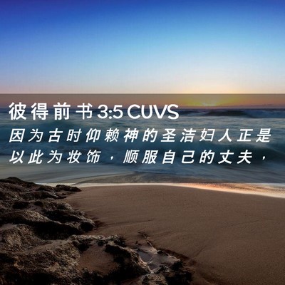 Picture 02 - 彼 得 前 书 3:5 CUVS - 因 为 古 时 仰 赖 神 的 圣 洁 妇 人 - Bible Verse Picture
