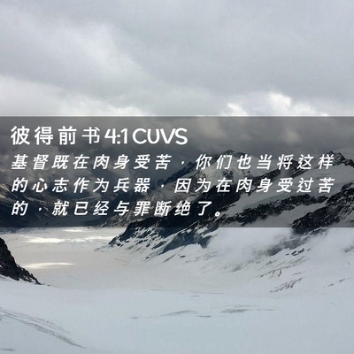 Picture 02 - 彼 得 前 书 4:1 CUVS - 基 督 既 在 肉 身 受 苦 ， 你 们 也 - Bible Verse Picture