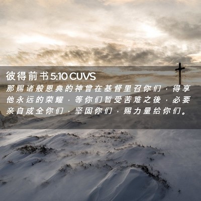 Picture 02 - 彼 得 前 书 5:10 CUVS - 那 赐 诸 般 恩 典 的 神 曾 在 基 督 - Bible Verse Picture