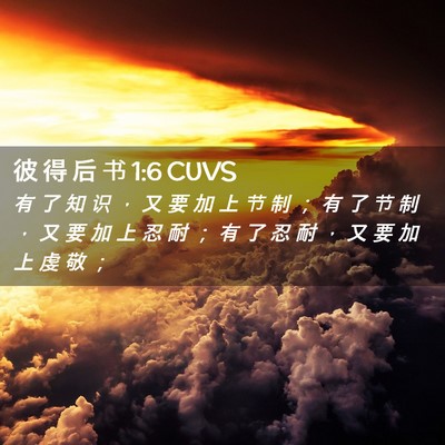 Picture 02 - 彼 得 后 书 1:6 CUVS - 有 了 知 识 ， 又 要 加 上 节 制 ； - Bible Verse Picture