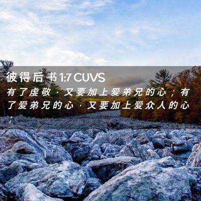 Picture 02 - 彼 得 后 书 1:7 CUVS - 有 了 虔 敬 ， 又 要 加 上 爱 弟 兄 - Bible Verse Picture