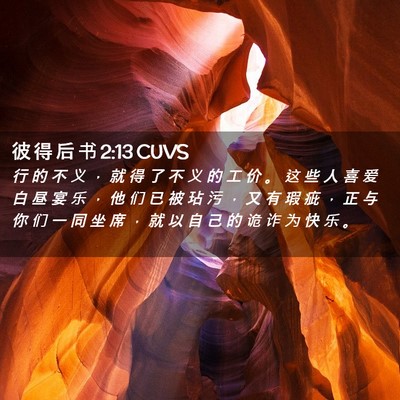 Picture 02 - 彼 得 后 书 2:13 CUVS - 行 的 不 义 ， 就 得 了 不 义 的 工 - Bible Verse Picture